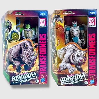 🦏Transformers Kingdom Rhinox & Tigatron Voyager WFC Series New BOX CREASES - Image 1 of 4