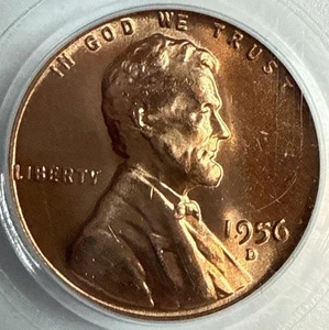 1956 D - Lincoln Wheat Cent - PCGS MS65RD Exact Coin Imaged - Picture 1 of 4