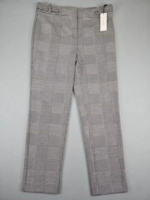Pantalones de tobillo rectos Calvin Klein para mujer talla 12 Glen grises a cuadros/negros nuevos con etiquetas Foto 1 de 4