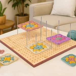 Granny Square  Granny Square Spanner Handcrafted Wooden Blocking Board Häkeln - Bild 1 von 11