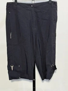Jamie Sadock Bermuda Shorts Sz 8 Zipper Pockets Nylon/Rayon Kraft Nabisco Golf - Picture 1 of 4