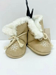 Rehbock & Co. Baby Mädchen Slipper Bootie hellbraun/weiß/Schneeflocke mittlere Weite Größe 5 - Bild 1 von 12