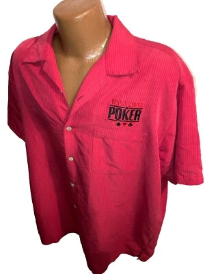 Camisa de campamento con botones con logotipo de la Serie Mundial de Poker para hombre talla XL Foto 1 de 2