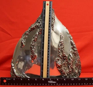 Vaso scolpito brutalista scolpito d'Argenta Messico firmato Sima Firmato Argento 11,5". 384K - Foto 1 di 20