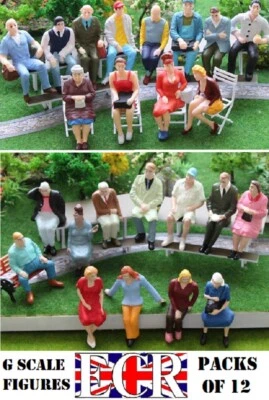 ECR PACKS OF 12 MEN & WOMEN G SCALE 1/22.5 PEOPLE FIGURES GARDEN TRACK RAILWAY TRAIN