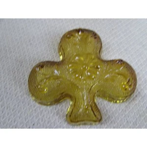 Indiana Amber Glass Club Shape Ashtray / ring holder 1950's - Picture 1 of 6