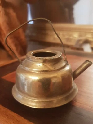 RARE Jouet ancien Bouilloire en laiton 1880 - dinette de Maison de poupée -  - Photo 1/2