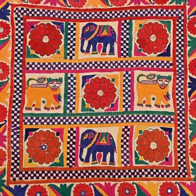 Tapiz colgante de pared con estampado floral y animal asiático vintage obra maestra. Foto 1 de 4