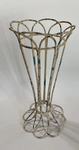 Vaso in filo di metallo usurato - vaso in filo vintage - vaso in filo aperto - vaso conico - Foto 1 di 8