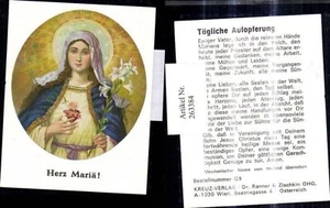 263384,Andachtsbild Heiligenbild Herz Maria Heiligenschein Lilie  - Picture 1 of 1