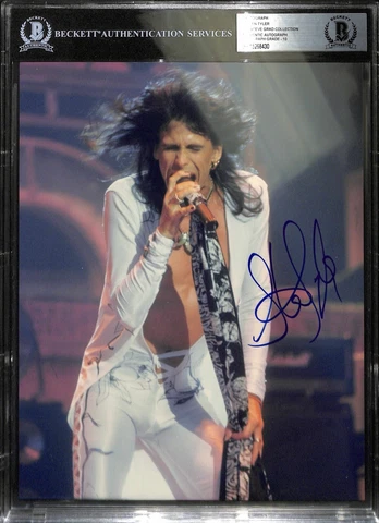 Steven Tyler Aerosmith Signed 8x10 Photo Augo Grade 10 BAS (Grad Collection) Cover