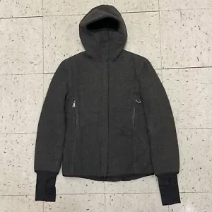Vintage Prada Sport Ninja Hood Full Zip Jacket Wool AW 99 Charcoal Grey IT 40 M - Picture 1 of 16