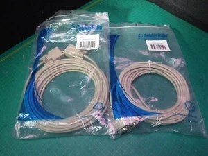 1 LOT (2) Cables 25FT DB9 M/F Serial Extension Cable 09452 Crossover 9Pin M/F - Picture 1 of 7
