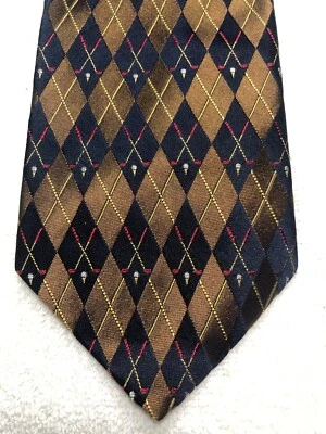 LANDS END CORBATA HOMBRE AZUL MARINO CON DORADO Y ROJO 4 X 63 EXTRA LARGA Foto 1 de 4