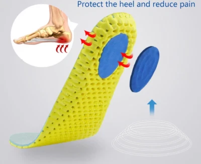 Plantillas para hombre flujo de aire espuma transpirable cojín pies acolchado insertos deportivos Foto 1 de 4