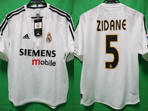 2003-2004 Real Madrid Jersey Shirt Camiseta Home SIEMENS mobile Zidane #5 M BNWT Cover