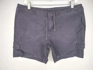 Cabela's Cargo Womens Sz 14 Shorts Drawstring Waist Blue Cotton Canvas 33x7 - Picture 1 of 6