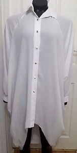 NEW Moda Italy Women's Oversized Long Line Top with Batwing Sleeve, Ivory - Picture 1 of 4
