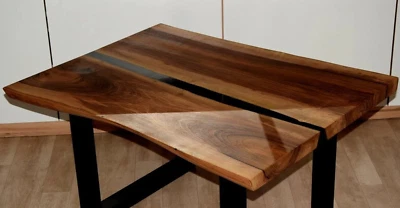 24" x 36" Epoxy Resin Live Edge Table Top, Handcrafted Coffee Tabletop - Image 1 of 4