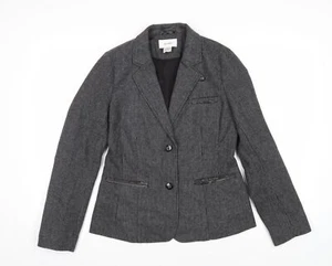 SOFT GREY Womens Grey Check Jacket Blazer Size 10 Button - Picture 1 of 10