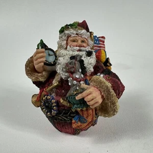 Roly Poly Weihnachtsmann Figur mit USA Flagge 4" hoch römisch. Inc Legendary Santa 1996 4" - Bild 1 von 8