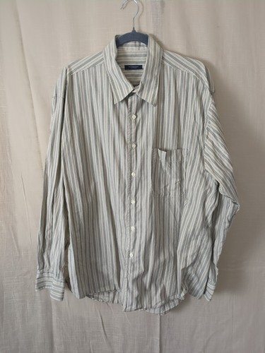 Camicia abito BURBERRY London a righe maniche lunghe abbottonate beige uomo taglia XL