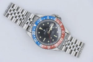 Rolex GMT-Master 1675 Pepsi Matte Black Dial Jubilee Oval Band Circa 1963 - Picture 1 of 14