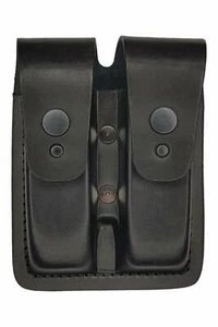 M2 Doppel Holster Magazintasche für Walther Leder Schwarz Pistole 9mm VlaMiTex - Bild 1 von 4