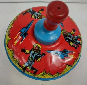 Vintage 60s Space Tin Top Toy Rocket Ship Astronaut - Picture 1 of 4