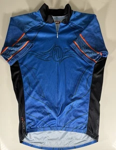 Primal Cycling Jersey Mens Large Blue Full Zip Performance Racing Bike Stretch - Picture 1 of 12