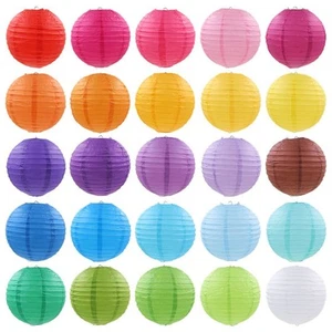 1pc 8"/12"/16" Round Paper Lanterns Lamp Shade Wedding Party HangingDecoration - Picture 1 of 32