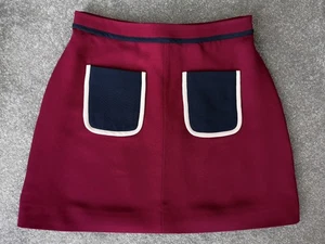 TED BAKER colourblock A-line mini skirt pockets vintage 60s mod indie work 1 8 - Picture 1 of 7