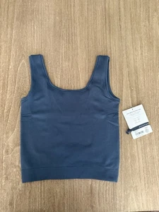 NEW! Athleta Girl Rise Above Rib Crop Tank/Shadow Blue/size 16 (XXL) - Picture 1 of 6