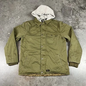 DC Jacket Mens Large Green Military Style Hood Skate Outdoors Preowned - Picture 1 of 20