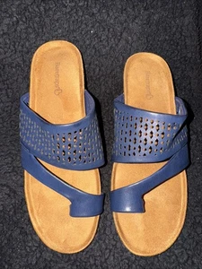 Baretraps Women’s Juny Navy Blue Slide Sandals Toe Loop Size 6.5 M S42 - Picture 1 of 5
