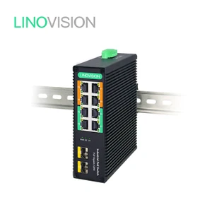 Linovision Industrial 8 Ports Full Gigabit PoE Switch mit Gesamt PoE Budget 120 W - Bild 1 von 10