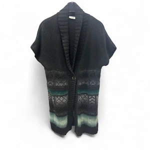 Bonita Strickweste Schwarz Gr L Kurzarm Muster Knopf Weich Mohairmischung - Bild 1 von 3