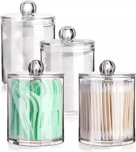 4 Pack Qtip Holder - Restroom Bathroom Organizers and Storage Containers, Clear - Picture 1 of 12
