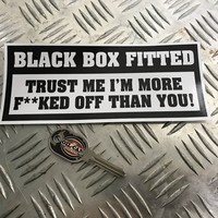 1X BLACK BOX FITTED FUNNY CAR STICKER DECAL YOUNG DRIVER BUMPER VINYL