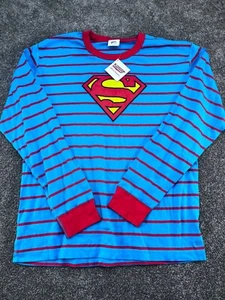 Hanna Andersson Superman XXL Striped Long Sleeve Shirt Blue/Red Cotton - Picture 1 of 7