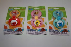 Sesame Street Beginnings Pacifier & Holder, Elmo, Big Bird, or Cookie Monster - Picture 1 of 16