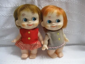 Vintage Forsum 6'' Dolls Original Clothes Set of Two 1960's Red Head & Brunette - Picture 1 of 16