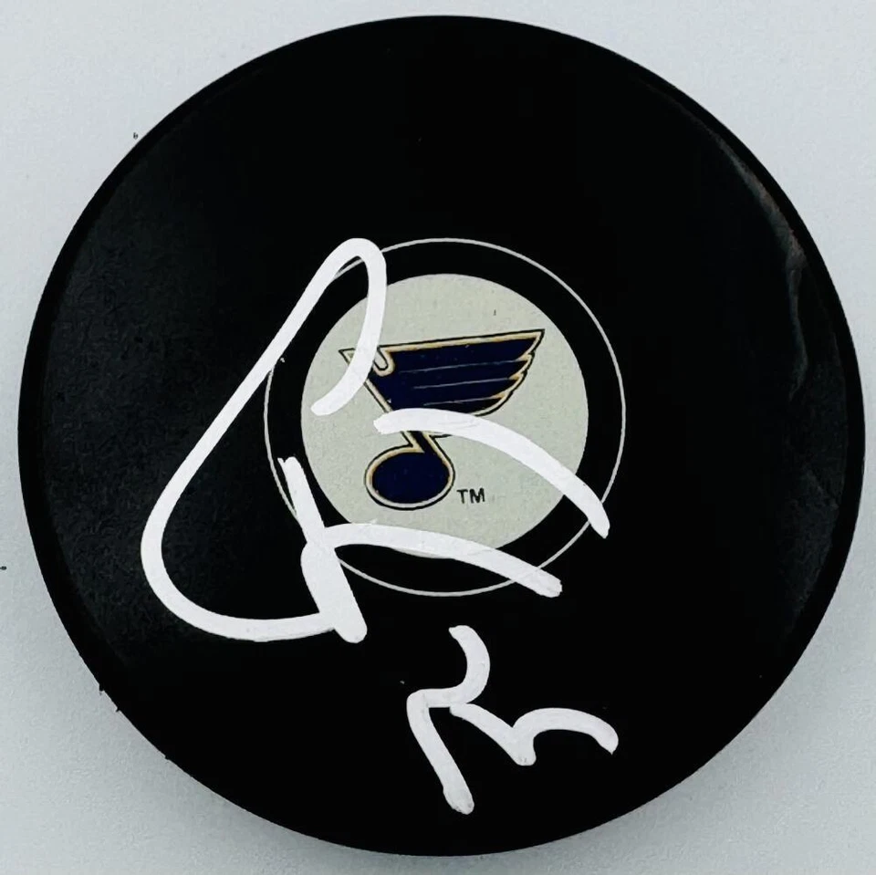 CHRIS STEWART FIRMADO ST. LOUIS BLUES DISCO DE HOCKEY PATOS AUTÓGRAFO SALVAJE CERTIFICADO DE AUTENTICIDAD J4 Foto 1 de 1