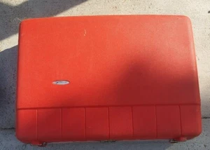 Vintage Sears Forecast Suitcase Red 20in High Hard Case Luggage Mid Century Rare - Picture 1 of 9