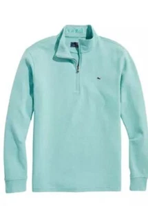 Vineyard Vines Men's Andros Blue Quarter Zip Sweatshirt, Large - Picture 1 of 1
