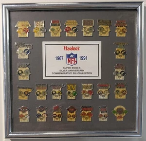 Hardees NFL 25th Anniversary Super Bowl Collector’s Edition Pins 1967-1991 - Picture 1 of 8