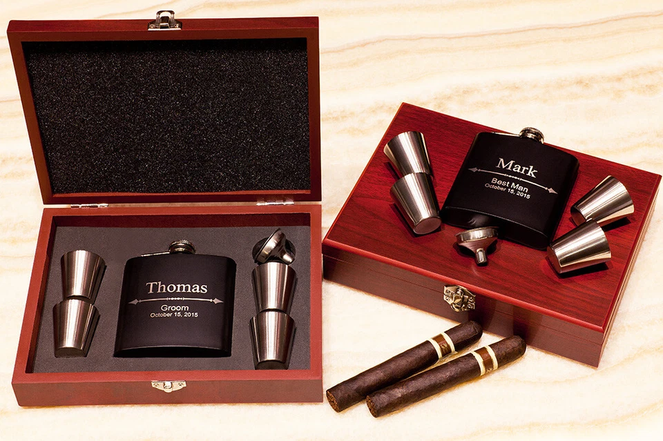 定制雕刻新郎水瓶,个性化婚礼礼物,单身派对礼物 — 第 1/4 张图片