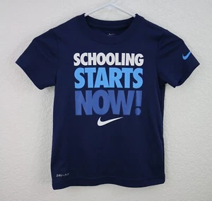 The Nike Tee Dri-Fit  Schooling Starts Now!  Children s Short Sleeve Size 5 - Picture 1 of 5