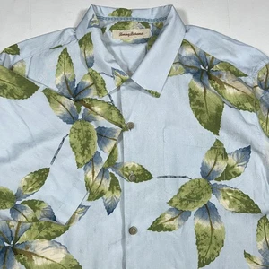 Tommy Bahama Men’s XL 100% Silk Leafy Floral Geometric Button Up - Picture 1 of 6