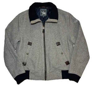 I. Spiewak & Sons Wool Flight Bomber Full Zip Jacket Men’s M Heather Gray Lined - Picture 1 of 10